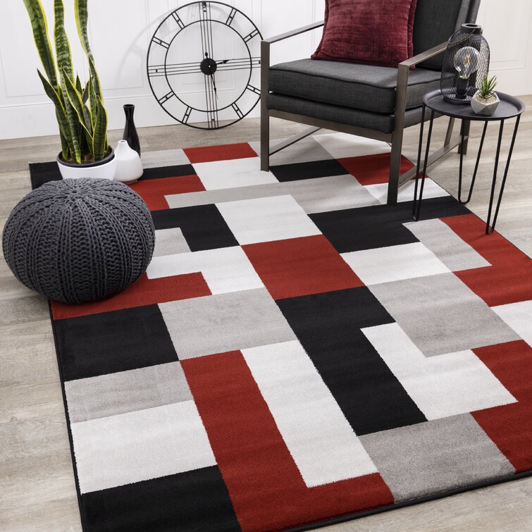 Red and black 2024 area rugs